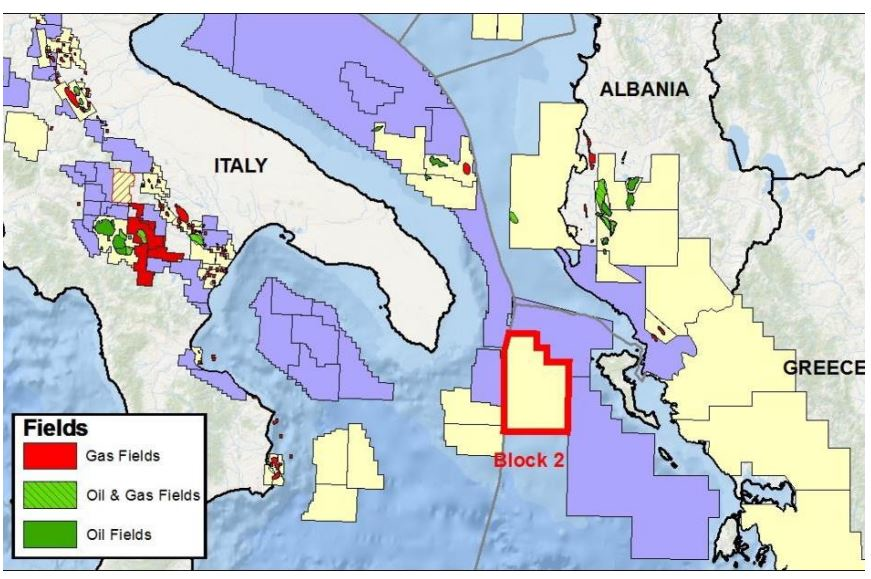 Location of block 2 offshore western Greece.