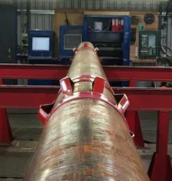 The Ace Ratchet Collar pre-installed on casing in the workshop. The Ace Ratchet Collar pre-installed on casing in the workshop.