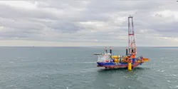 The offshore installation vessel Aeolus. The offshore installation vessel Aeolus.