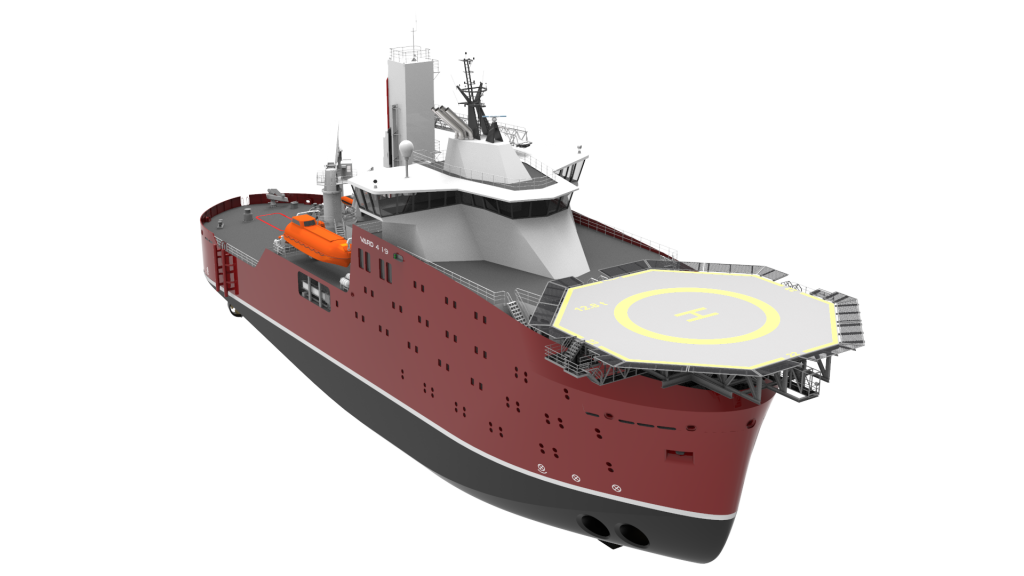 Artist&rsquo;s impression of the VARD 4 19 US service operations vessel design.