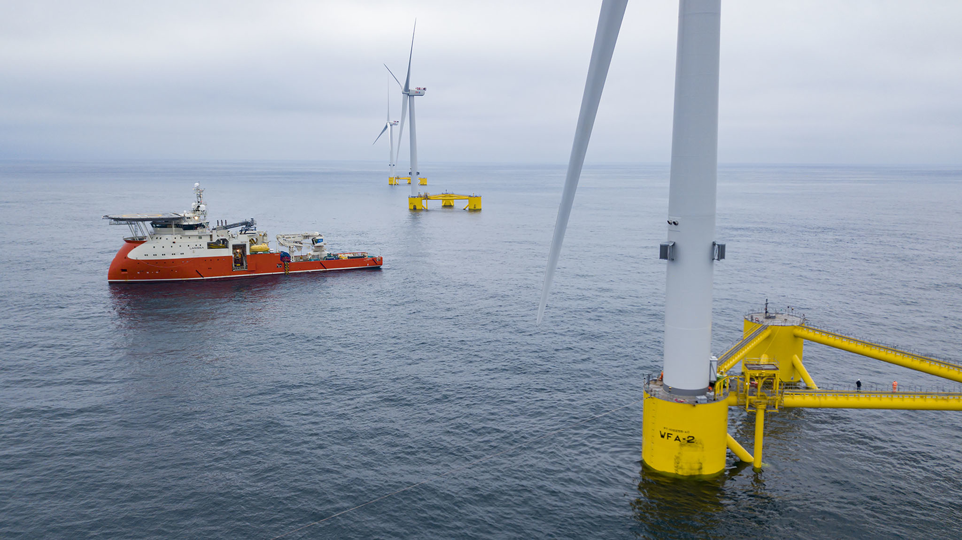 WindFloat Atlantic floating wind farm offshore Portugal.