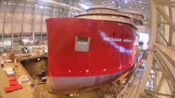 The Nexans Aurora at Ulstein Verft. The Nexans Aurora at Ulstein Verft.