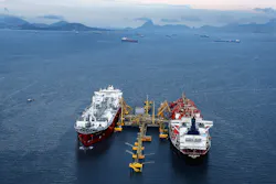 LNG regasification terminal in Guanabara Bay, Rio de Janeiro. LNG regasification terminal in Guanabara Bay, Rio de Janeiro.