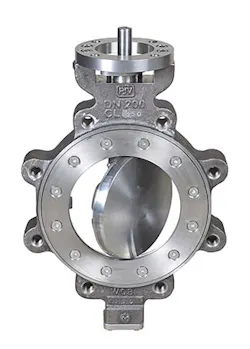 A butterfly valve. A butterfly valve.