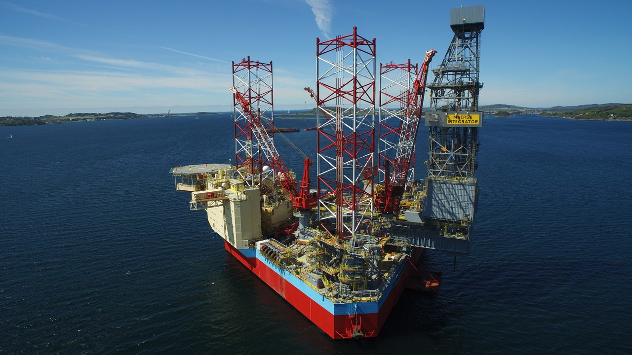 The Maersk Integrator is an ultra-harsh environment CJ70 XLE jackup drilling rig.