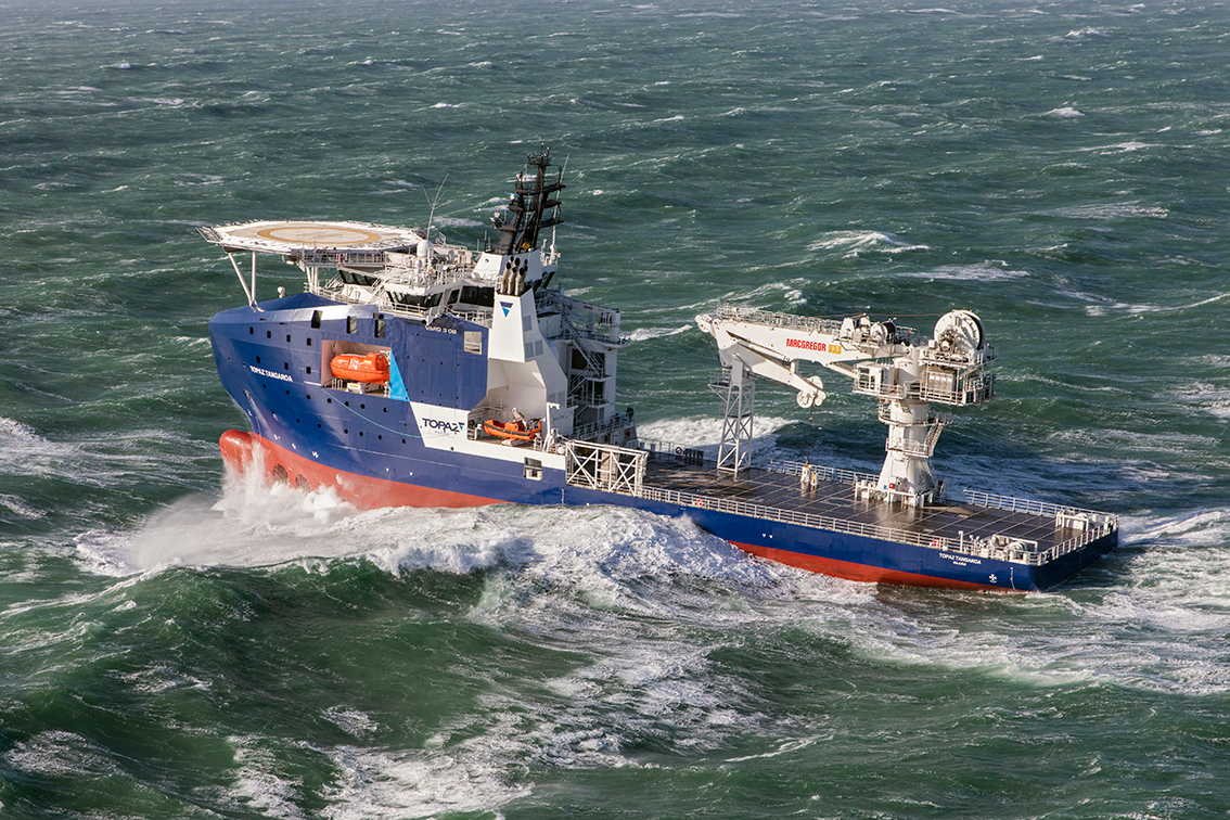The subsea construction vessel Topaz Tangaroa.
