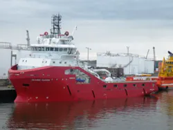 The anchor handling tug supply vessel Skandi Saigon. The anchor handling tug supply vessel Skandi Saigon.