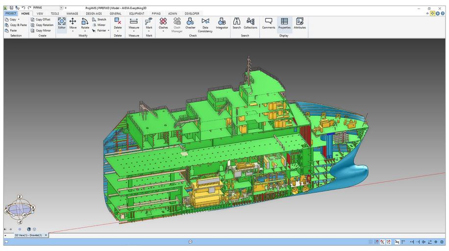 The AVEVA E3D Design software.