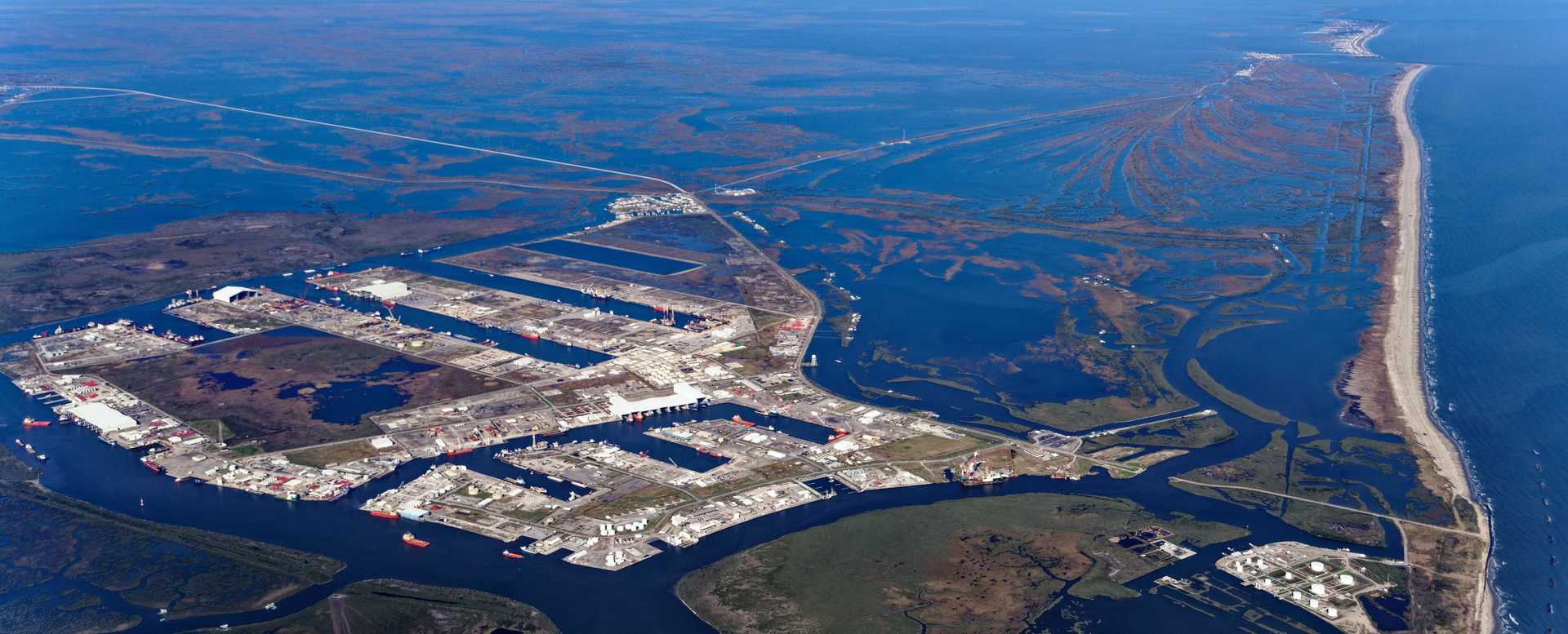 Port Fourchon spans 1,700 acres to service the offshore energy industry.