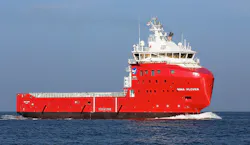 The platform supply vessel MMA Plover. The platform supply vessel MMA Plover.