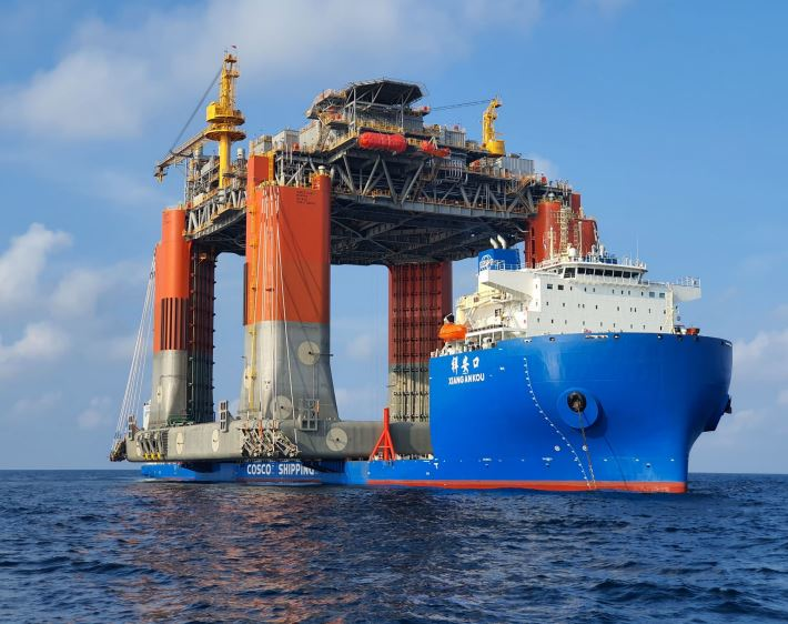 The King's Quay FPS onboard the COSCO Shipping semisubmersible heavy transport vessel Xiang An Kou.