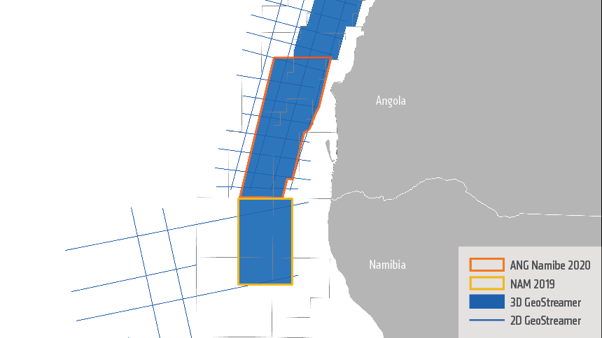 ANG Namibe 2020 and NAM 2019 expand 3D coverage of the basin revealing plays and traps with improved FWI-driven imaging of structure and basin fill.