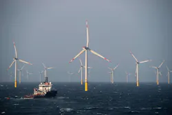 The Borkum Riffgrund 2 offshore wind farm in the German North Sea. The Borkum Riffgrund 2 offshore wind farm in the German North Sea.
