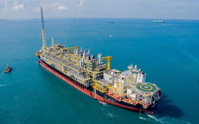 The FPSO Cidade de Caraguatatuba operates at the Lapa field in the presalt Santos basin offshore Brazil.