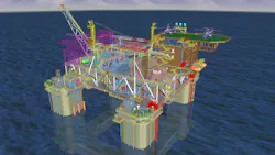 Chevron’s Anchor project – the industry’s first deepwater high-pressure development to achieve FID – will feature a lean-designed semisubmersible facility. Chevron’s Anchor project – the industry’s first deepwater high-pressure development to achieve FID – will feature a lean-designed semisubmersible facility.