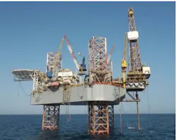 The jackup Ron Tappmeyer. The jackup Ron Tappmeyer.