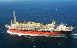 The FPSO Cidade Angra dos Reis operates at the deepwater Tupi field offshore Brazil. The FPSO Cidade Angra dos Reis operates at the deepwater Tupi field offshore Brazil.