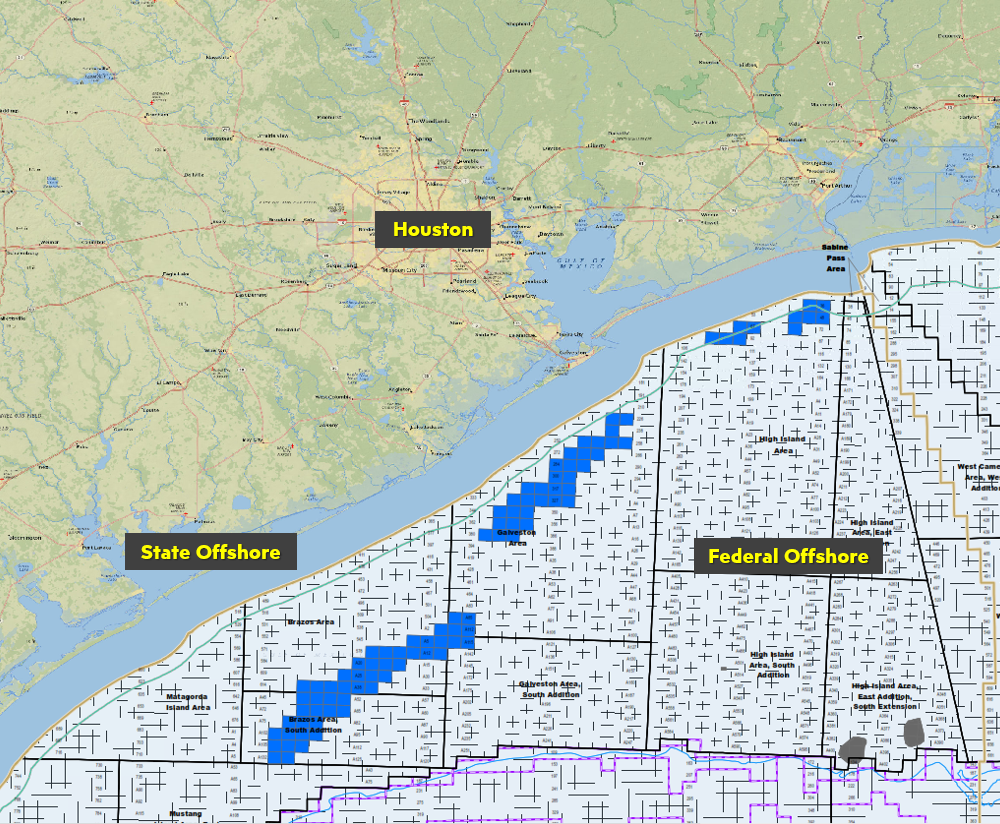 Figure 1: ExxonMobil&rsquo;s shallow water bids and acreage are in blue.