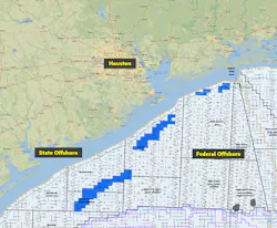Figure 1: ExxonMobil’s shallow water bids and acreage are in blue. Figure 1: ExxonMobil’s shallow water bids and acreage are in blue.