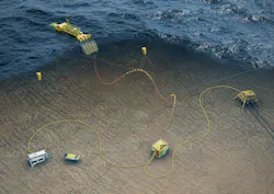 Artist’s impression of the Renewables for Subsea Power project in operation. Artist’s impression of the Renewables for Subsea Power project in operation.