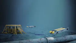 The Sabertooth is a hybrid AUV/ROV capable of working in deepwater either as an autonomous vehicle, or via a tether. The Sabertooth is a hybrid AUV/ROV capable of working in deepwater either as an autonomous vehicle, or via a tether.