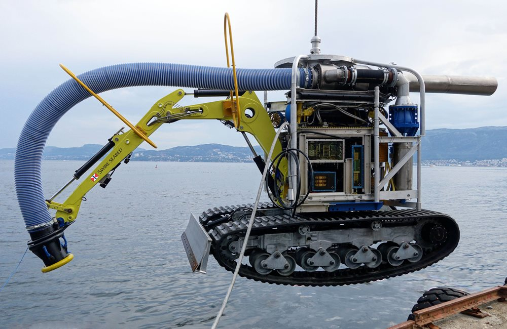 Swire Seabed and WeSubsea's Seabed Excavator is a multipurpose subsea tool carrier and dredging vehicle. (Note, Swire Seabed and Seabed Solutions signed an exclusive cooperation agreement for the provision of subsea dredging services worldwide in January 2019. Later, Swire Pacific Offshore, subsidiary Swire Seabed AS and its three associated companies closed in February 2020.)