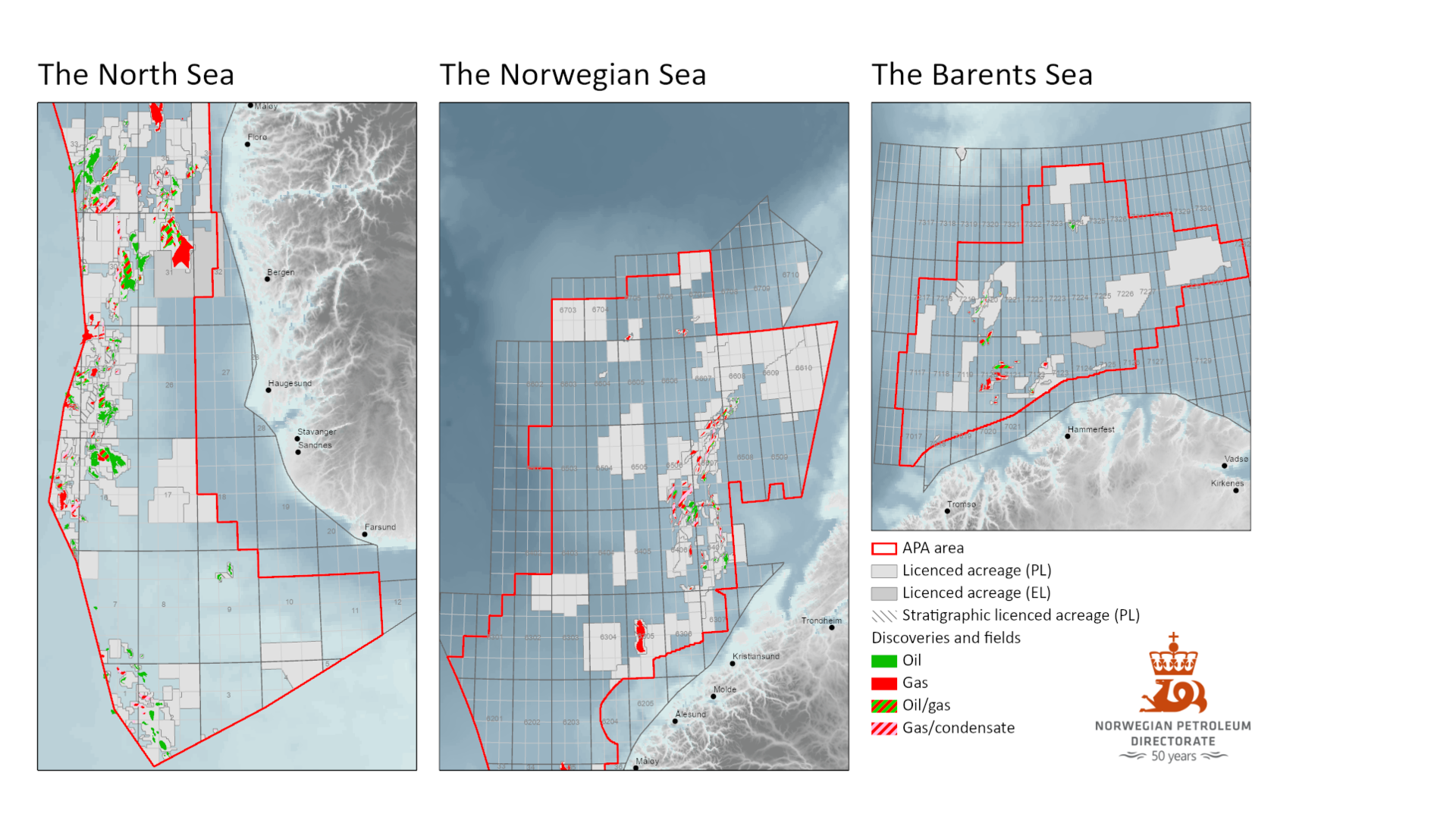 The maps show licensed acreage within the APA boundaries as of June 14. These areas can change during the application period.