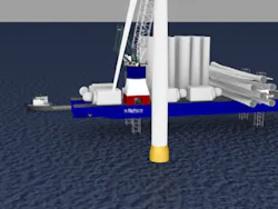 Bleutec's wind turbine installation vessel has been dubbed by the company as a 'WTIV-Light' reduced-cost crane ship. Bleutec's wind turbine installation vessel has been dubbed by the company as a 'WTIV-Light' reduced-cost crane ship.