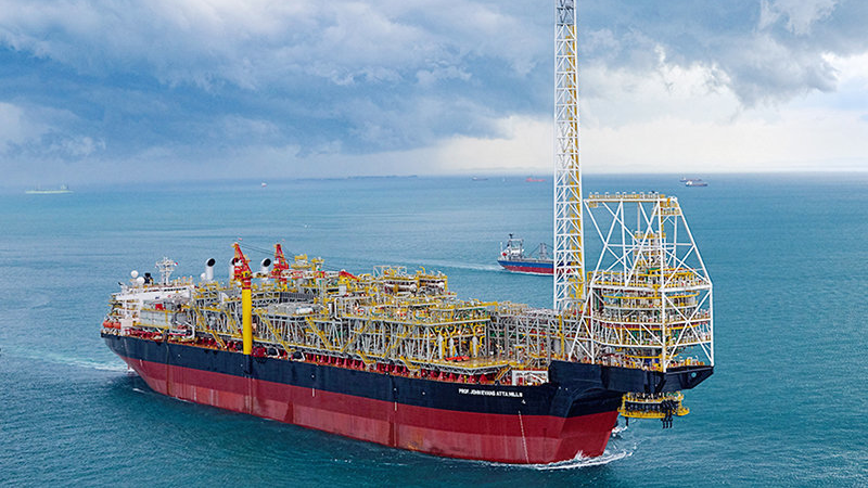 The FPSO Prof. John Evans Atta Mills is operating in about1,500 m water depth on the TEN fields offshore Ghana.