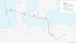 The Baltic Pipe Project consists of five components: the North Sea offshore pipeline, onshore Denmark, compressor station in Denmark, Baltic Sea offshore pipeline, and onshore Poland. The Baltic Pipe Project consists of five components: the North Sea offshore pipeline, onshore Denmark, compressor station in Denmark, Baltic Sea offshore pipeline, and onshore Poland.