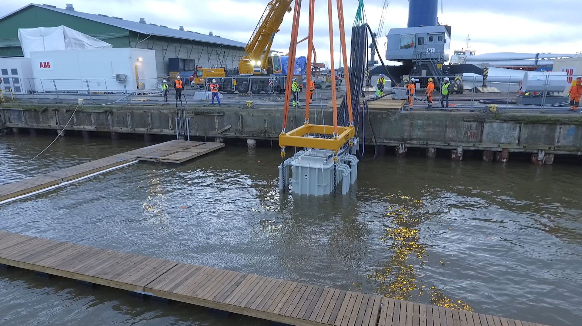 ABB tests its subsea variable speed drive under water.