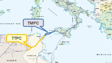The scope of the transaction includes the onshore gas pipelines running from the Algeria and Tunisia borders to the Tunisian coast (TTPC), and the offshore gas pipelines connecting the Tunisian coast to Italy (TMPC).