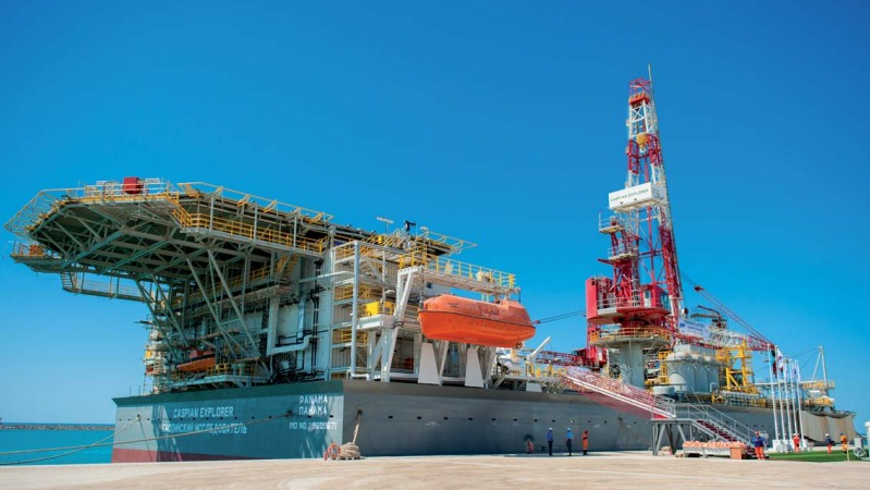 The Caspian Explorer is a drilling vessel designed specifically for use in the shallow northern Caspian Sea where traditional deepwater rigs cannot be used.