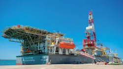 The Caspian Explorer is a drilling vessel designed specifically for use in the shallow northern Caspian Sea where traditional deepwater rigs cannot be used. The Caspian Explorer is a drilling vessel designed specifically for use in the shallow northern Caspian Sea where traditional deepwater rigs cannot be used.