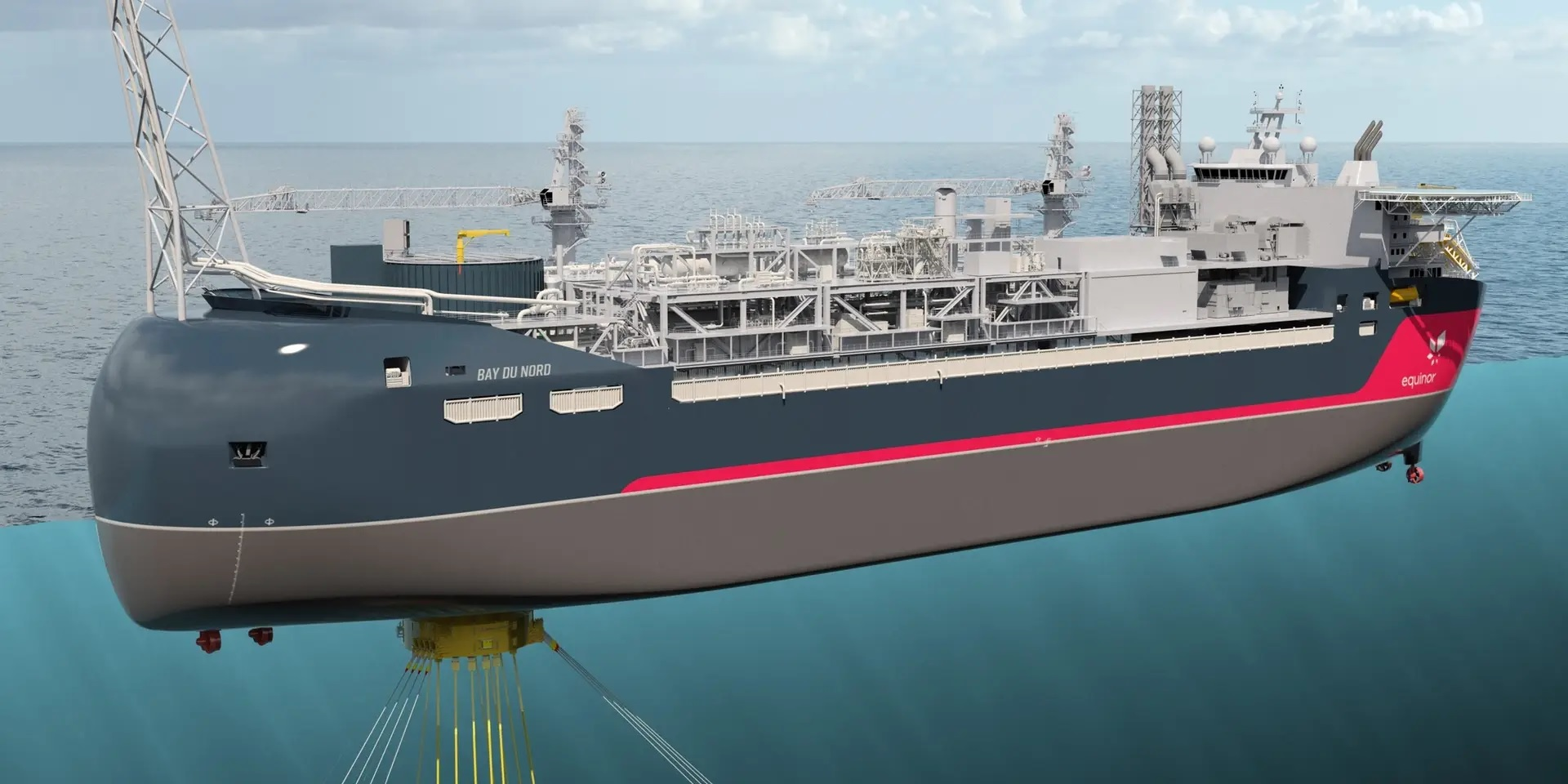 Illustration of the proposed bay Du Nord FPSO.