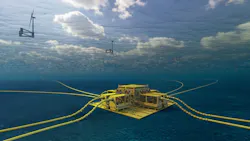 Aker Solutions plans to pilot what it says is the world’s first subsea power distribution system for floating offshore wind at Norway´s METCentre. Aker Solutions plans to pilot what it says is the world’s first subsea power distribution system for floating offshore wind at Norway´s METCentre.
