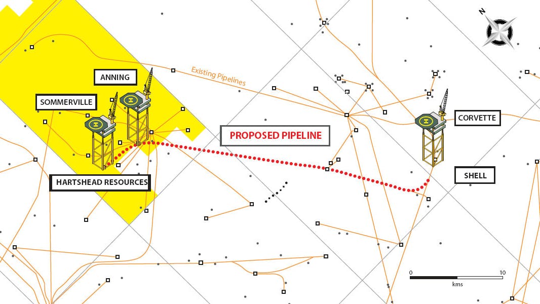 Preferred tie-in point of Anning and Somerville fields to Shell&rsquo;s infrastructure (Corvette and Leman-A platforms)