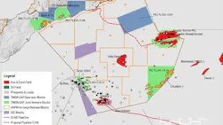 The Greater Sunrise development is located about 140 km south of Timor-Leste and comprises the Sunrise and Troubadour gas and condensate fields. TIMOR GAP holds 56.56% interest in Greater Sunrise, with partners Woodside (33.44%) and Osaka Gas (10%). The Greater Sunrise development is located about 140 km south of Timor-Leste and comprises the Sunrise and Troubadour gas and condensate fields. TIMOR GAP holds 56.56% interest in Greater Sunrise, with partners Woodside (33.44%) and Osaka Gas (10%).