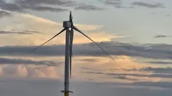 The Nantucket Current publication has confirmed this photo of the broken turbine approximately 15 miles off the southwest coast of the island. The Nantucket Current publication has confirmed this photo of the broken turbine approximately 15 miles off the southwest coast of the island.