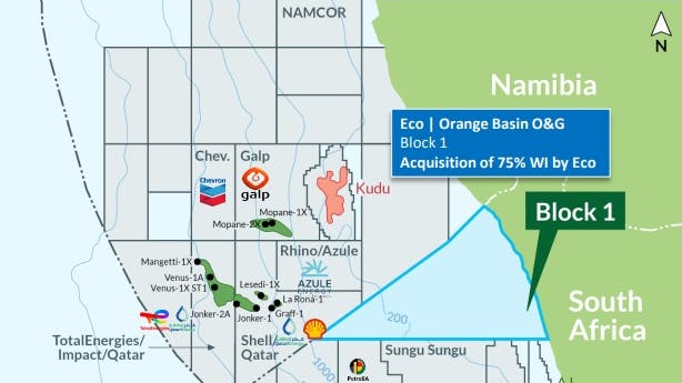 Eco Atlantic licenses are outlined in blue.