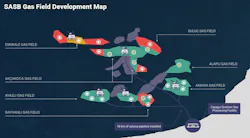 SASB gas field development map SASB gas field development map