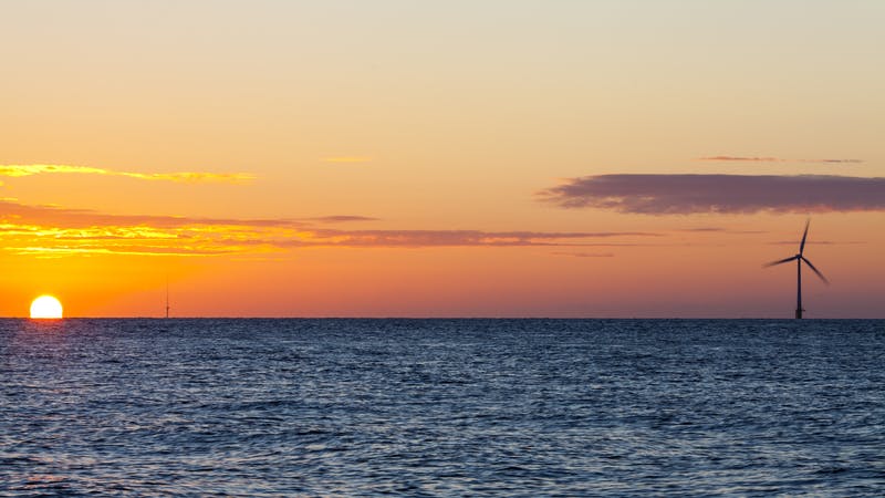 Offshore wind sunset