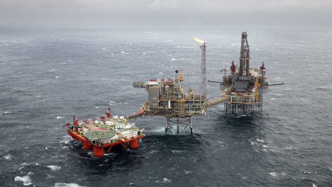Safe Caledonia is a moored with thruster assist semisubmersible ASV, pictured at the offshore Golden Eagle project.