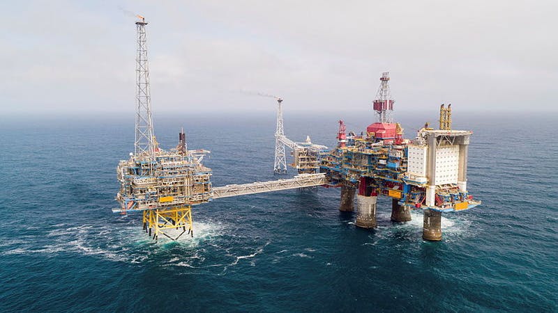 Sleipner T and Sleipner R are both connected permanently with a bridge to Sleipner A processing and drilling platform. Sleipner B is unmanned and is periodically operated by operations and maintenance personnel transferred from Sleipner A in helicopter.
