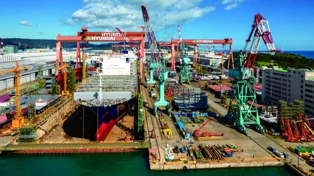 Hyundai Heavy Industries' shipyard in Ulsan