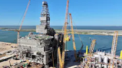 West White Rose gravity structure nearing tow-out West White Rose gravity structure nearing tow-out