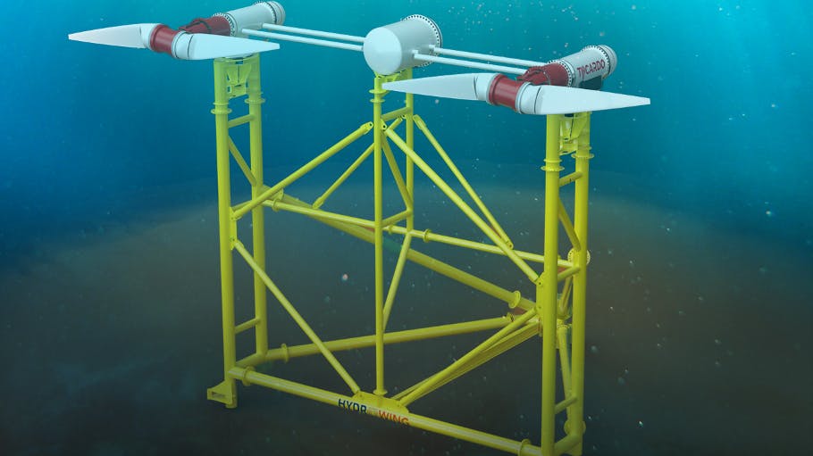 HydroWing tidal energy technology rendering