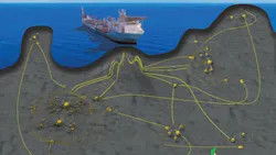 illustration depicts FPSO and phase 1 and 2 development field layout illustration depicts FPSO and phase 1 and 2 development field layout