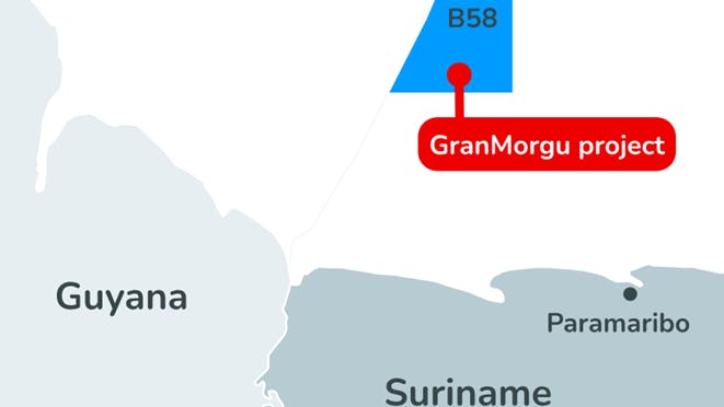 map of GranMorgu in Suriname