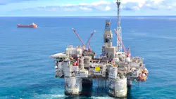 Equinor's offshore Heidrun TLP. Equinor's offshore Heidrun TLP.